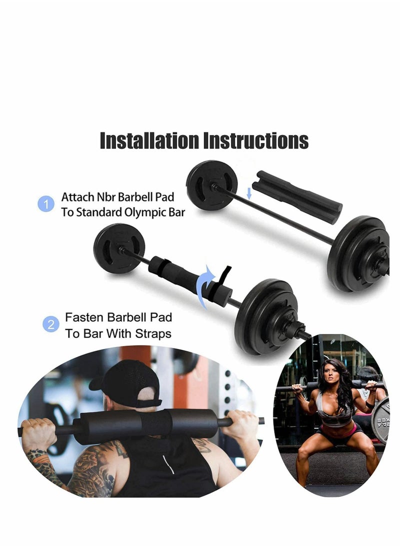 Excefore - Barbell Pad Squat Pad, Foam for Squats Cushion, Lunges Bar Padding Hip Thrusts Standard Olympic Weight Provides Cushion to Neck and Shoulders While Training - Image 1