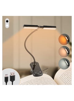 14 LED Book Light, Book Light for Reading in Bed, Touch Control Reading Light with 3 Colors & 8 Brightness, Reading Lights for Books in Bed, Portable & Adjustable Rechargeable Reading Lamp