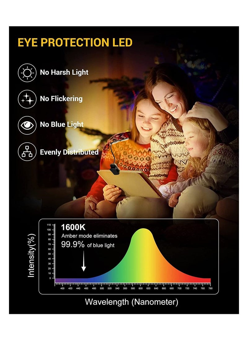 Generic - 14 LED Book Light, Book Light for Reading in Bed, Touch Control Reading Light with 3 Colors & 8 Brightness, Reading Lights for Books in Bed, Portable & Adjustable Rechargeable Reading Lamp - Image 1