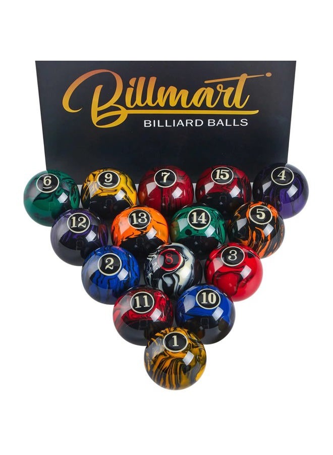 Billmart Premium Billiard Balls Pool Table Accessories 2-1/4" Regulation Size 16 Pool Balls Billiard Set - Image 1