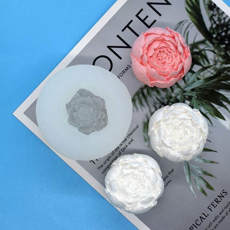 Skytail 3D Rose Flower Silicone Candle Mould For Making Scented Candle Waxmelts Aromatherapy Clay Craft Soap Bath Bomb Resin Casting Home Decoration Chocolate Baking Cakes Candy Muffin Cupcake Dessert Mold - Image 5