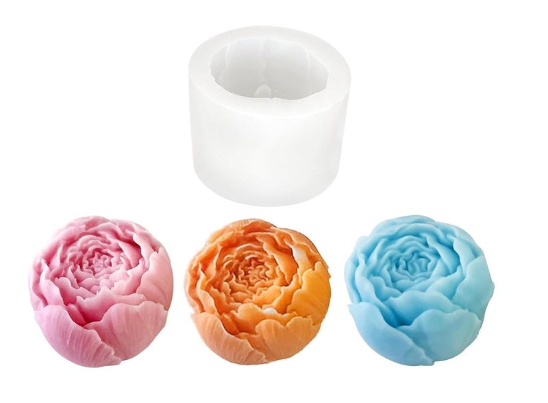 Skytail 3D Rose Flower Silicone Candle Mould For Making Scented Candle Waxmelts Aromatherapy Clay Craft Soap Bath Bomb Resin Casting Home Decoration Chocolate Baking Cakes Candy Muffin Cupcake Dessert Mold - Image 1