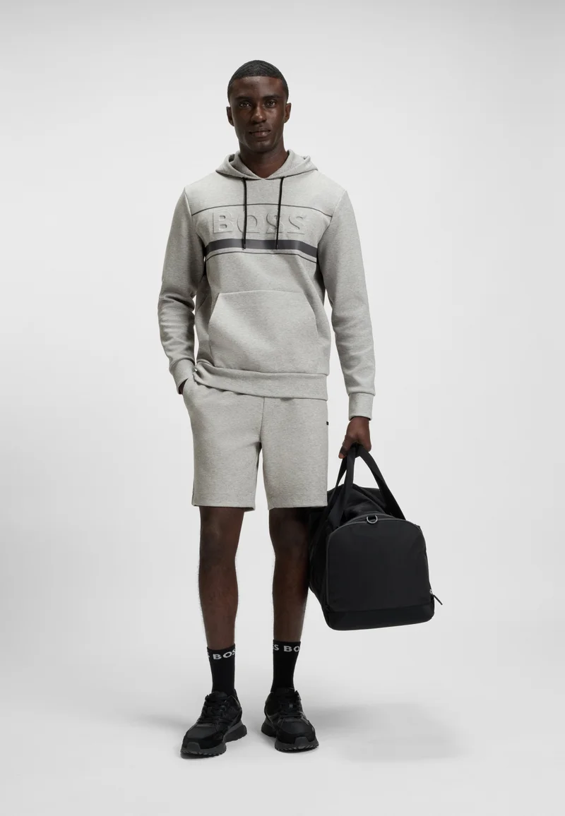 BOSS Silver Cotton-blend shorts with stripe details for Men | Best Price UAE