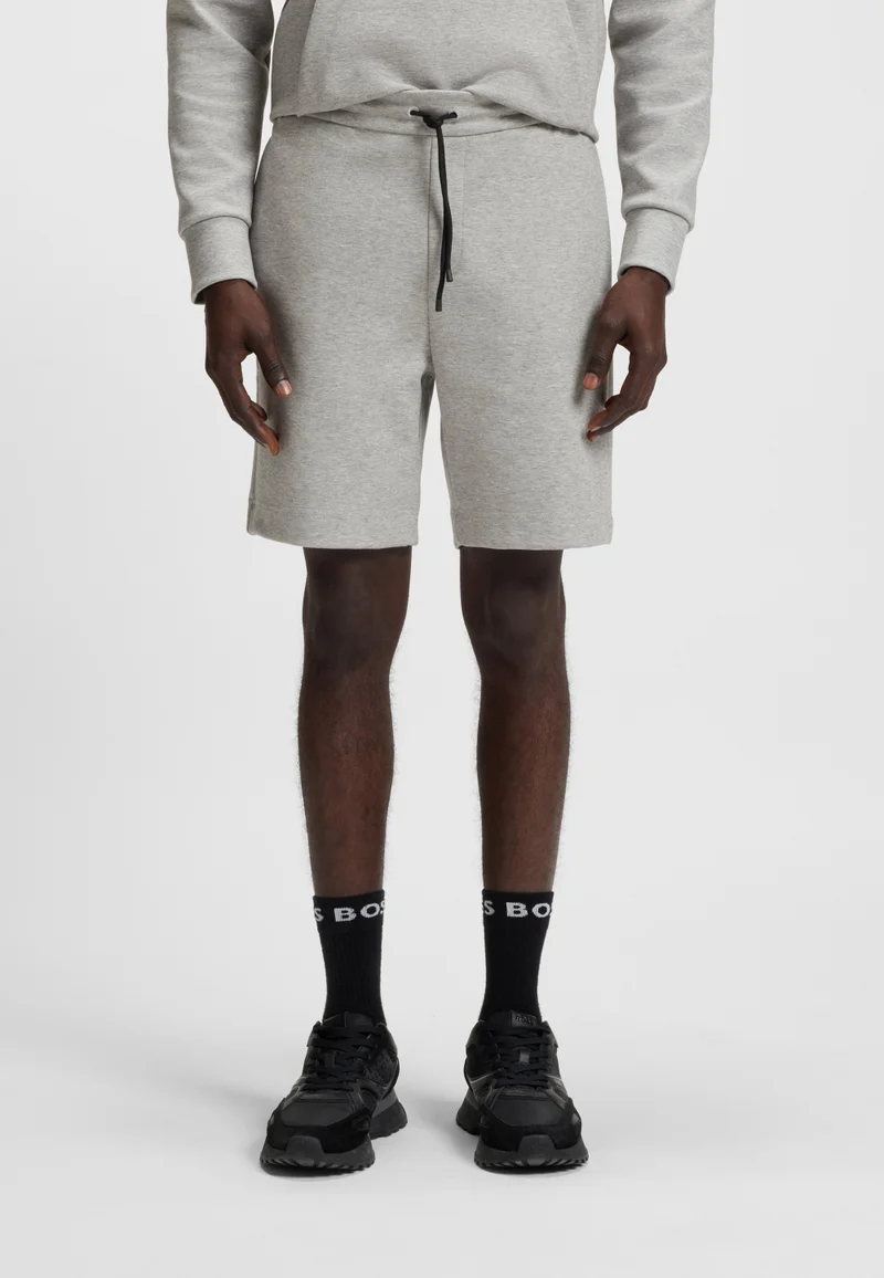 BOSS Cotton-blend shorts with stripe details