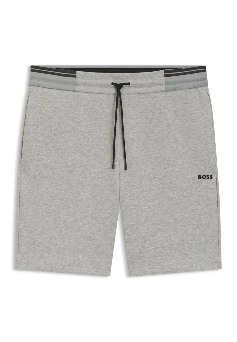 BOSS Silver Cotton-blend shorts with stripe details for Men | Best Price UAE