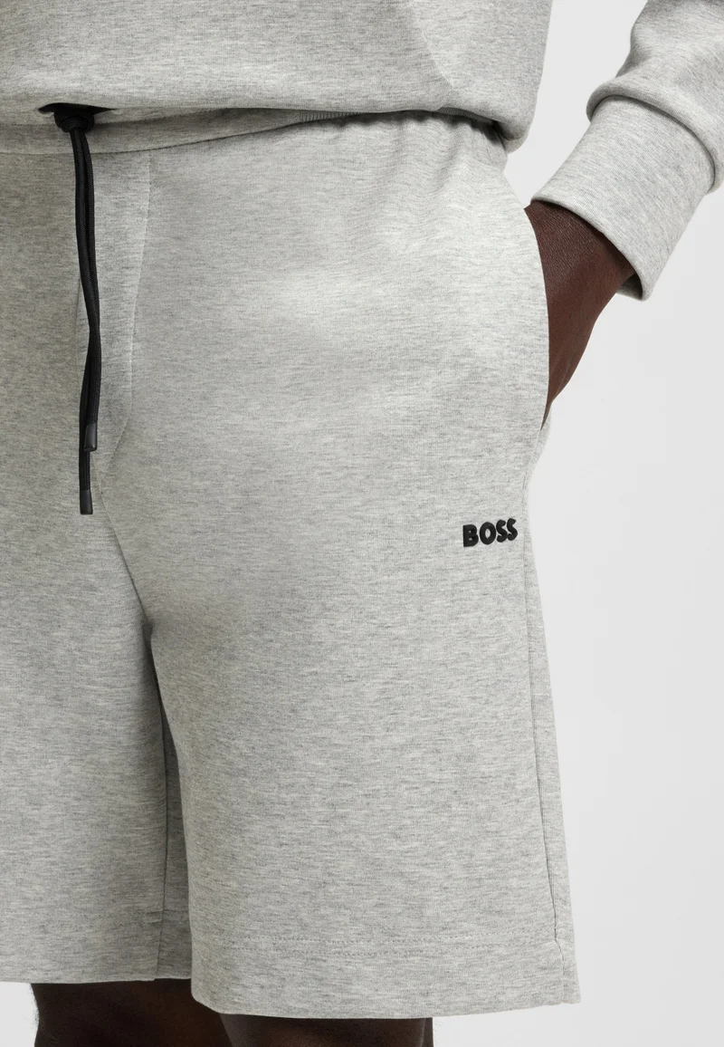 BOSS Silver Cotton-blend shorts with stripe details for Men | Best Price UAE