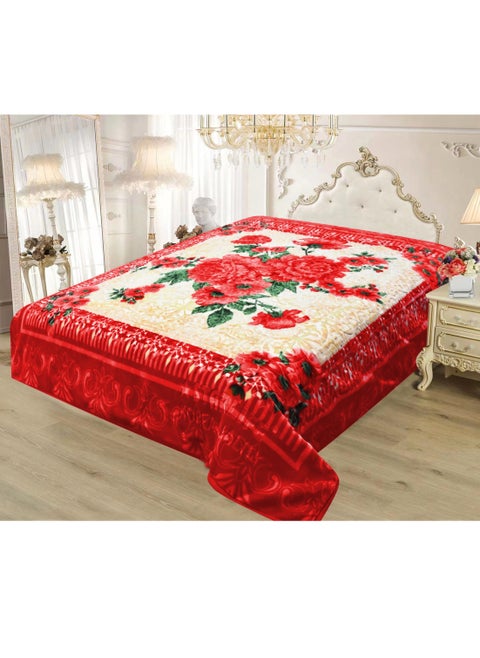 Double Ply Premium Korea Quality Blanket Made by 100% Polyester SPUN YARN Obtained from Virgin Polyester Which is Suitable for winter and Rainy Season 220*240CM 10LBS