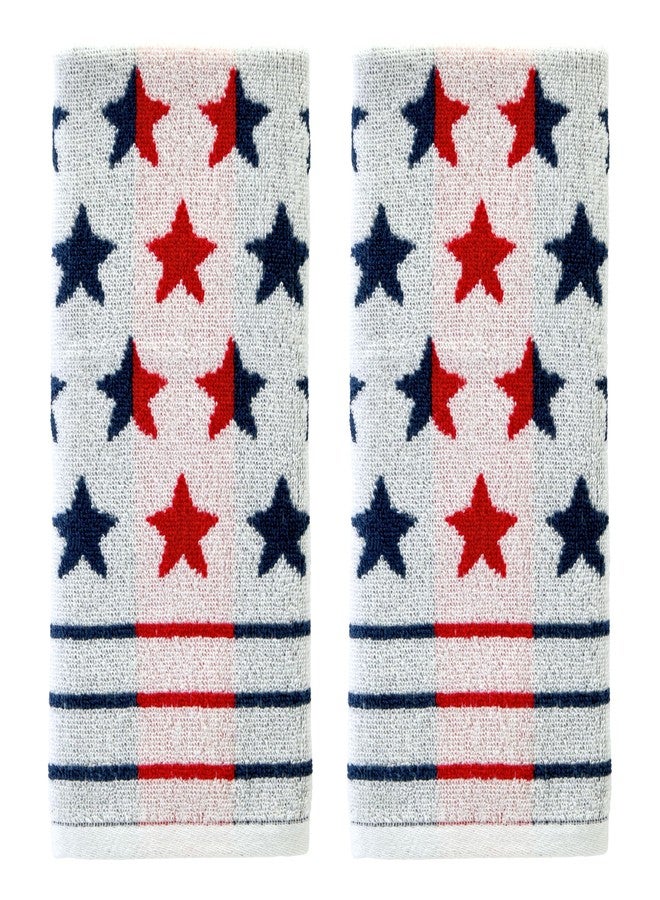 SKL Home Patriotic 4th of July Red White and Stars Hand Towel Set, 2 Count - Image 1