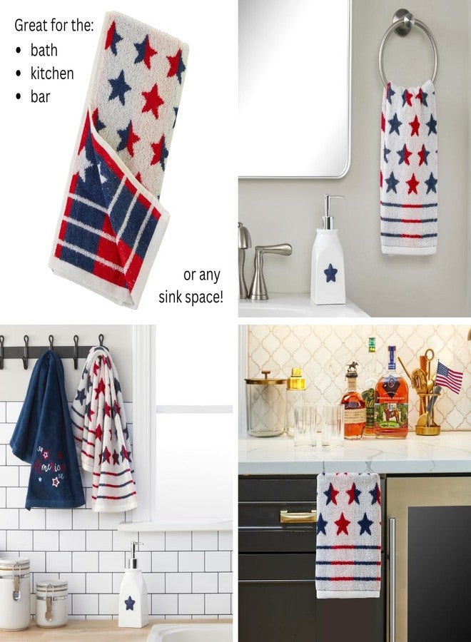SKL Home Patriotic 4th of July Red White and Stars Hand Towel Set, 2 Count - Image 3
