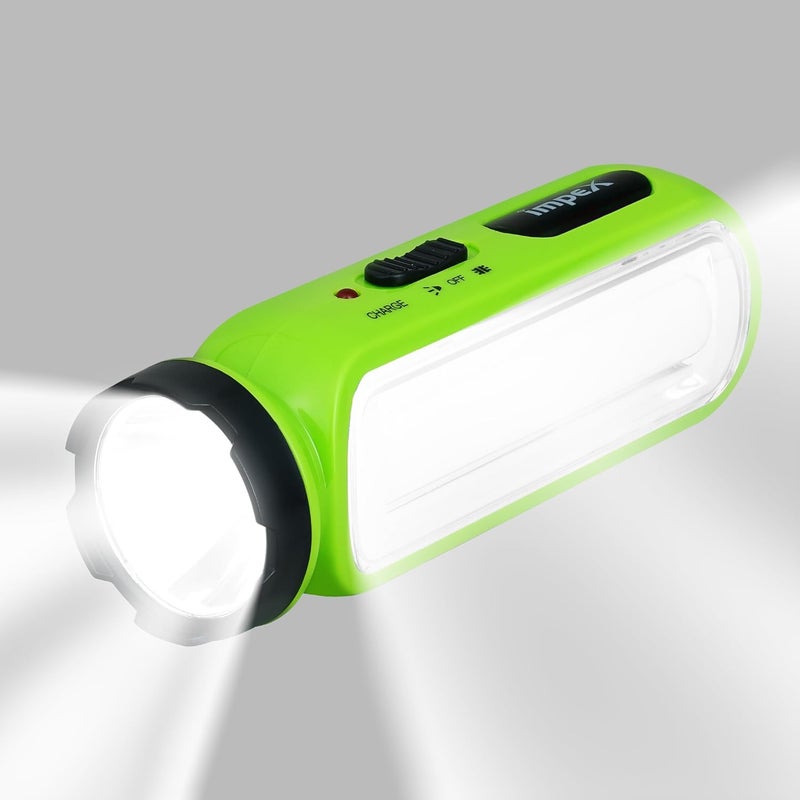 Impex 2 in 1 Rechargeable LED Flashlight with Emergency Lamp | 900 mAh Battery | Multi Purpose Tourch Light | Lamp and Torch Light | 6 Months Warranty | Lumin A1 - Image 1