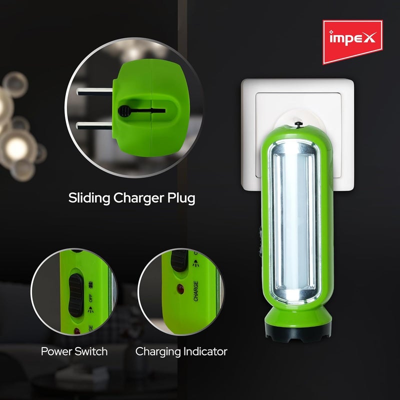 Impex 2 in 1 Rechargeable LED Flashlight with Emergency Lamp | 900 mAh Battery | Multi Purpose Tourch Light | Lamp and Torch Light | 6 Months Warranty | Lumin A1 - Image 3