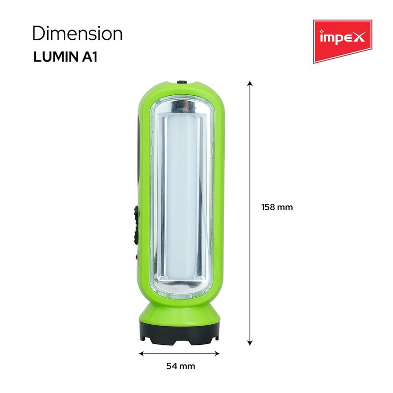 Impex 2 in 1 Rechargeable LED Flashlight with Emergency Lamp | 900 mAh Battery | Multi Purpose Tourch Light | Lamp and Torch Light | 6 Months Warranty | Lumin A1 - Image 4