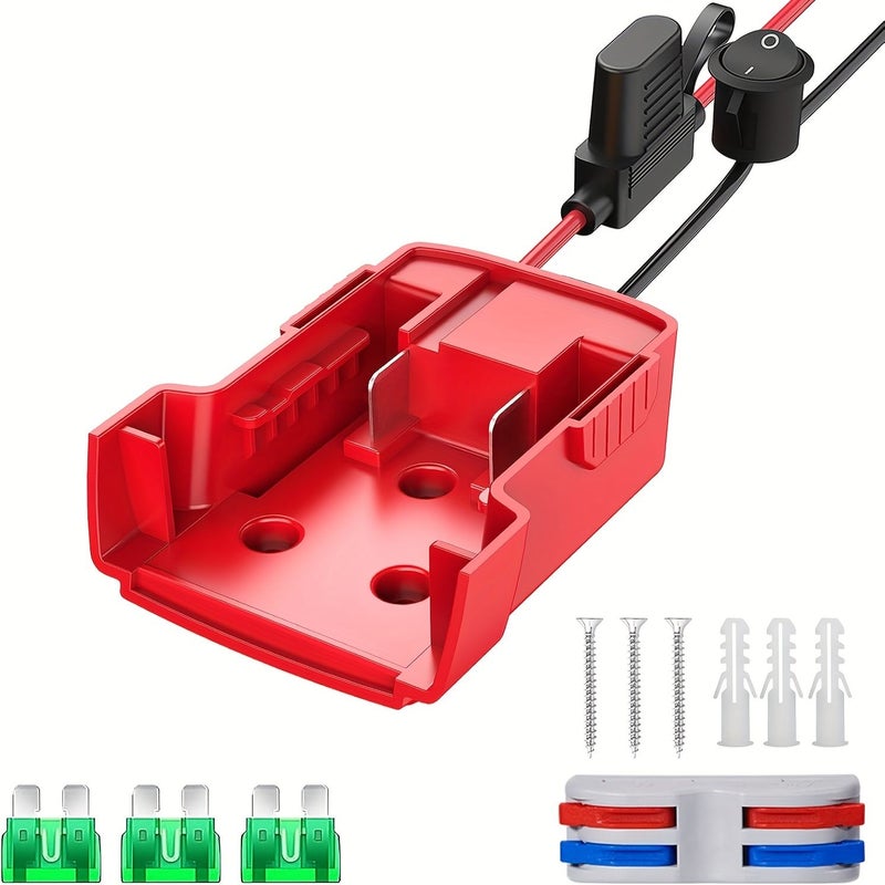 2 Pcs Adapter Compatible With 18v Battery Conversion Kit With Fuse And Switch Wire Terminals No Battery Included - Image 3