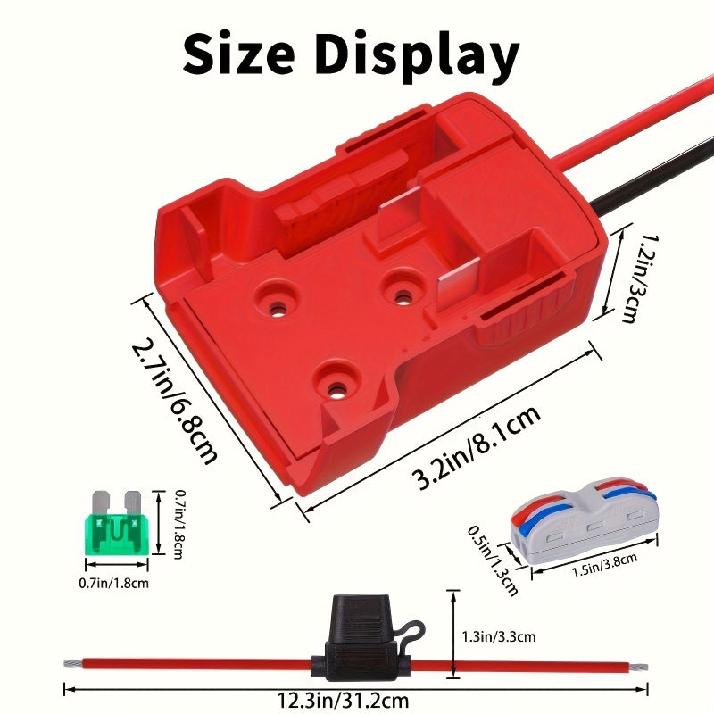 2 Pcs Adapter Compatible With 18v Battery Conversion Kit With Fuse And Switch Wire Terminals No Battery Included - Image 5