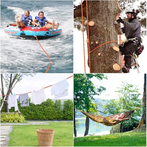 X XBEN Braided Polyester Arborist Rope 3/4 inch X 120ft, 48 Strands, 12 Inner core,8626 LBS Breaking Strength Outdoor Rope, Arborist Rigging Rope for Rock Hiking Camping Swing Tree Rescue - Image 5