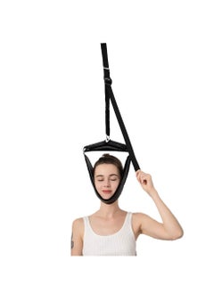 Cervical Neck Traction Device for Home Use, Portable Over Door Device for Neck Pain Relief, Overhead Traction Stretcher Home Physical Therapy for Arthritis, Disc Bulges and Spinal Decompression, Black