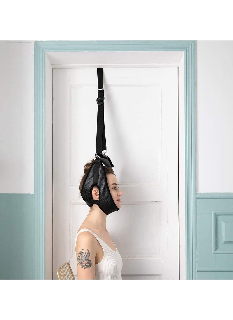 CMGTYYD - Cervical Neck Traction Device for Home Use, Portable Over Door Device for Neck Pain Relief, Overhead Traction Stretcher Home Physical Therapy for Arthritis, Disc Bulges and Spinal Decompression, Black - Image 1