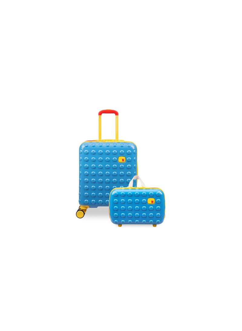 it Luggage حقيبة سفر للأطفال من طراز بوبل بلوك، معتمدة من مجلس رعاية الغابات، حقيبة سفر للجنسين، حقيبة يد للأطفال بتصميم فقاعي، غلاف خارجي صلب من مادة ABS، سعة 32 لترًا، وزن 2.73 كجم (لون بوني الأزرق) - Image 2