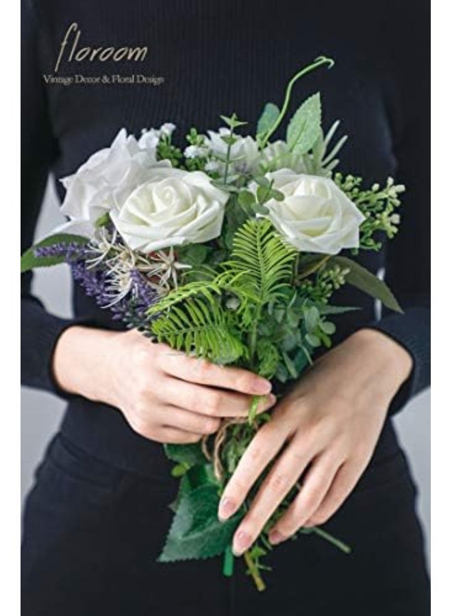 Artificial Flowers 25pcs Real Looking Fake Roses with Stems for DIY Wedding Bouquets White Bridal Shower Centerpieces Arrangements Party Tables Decorations - Image 4
