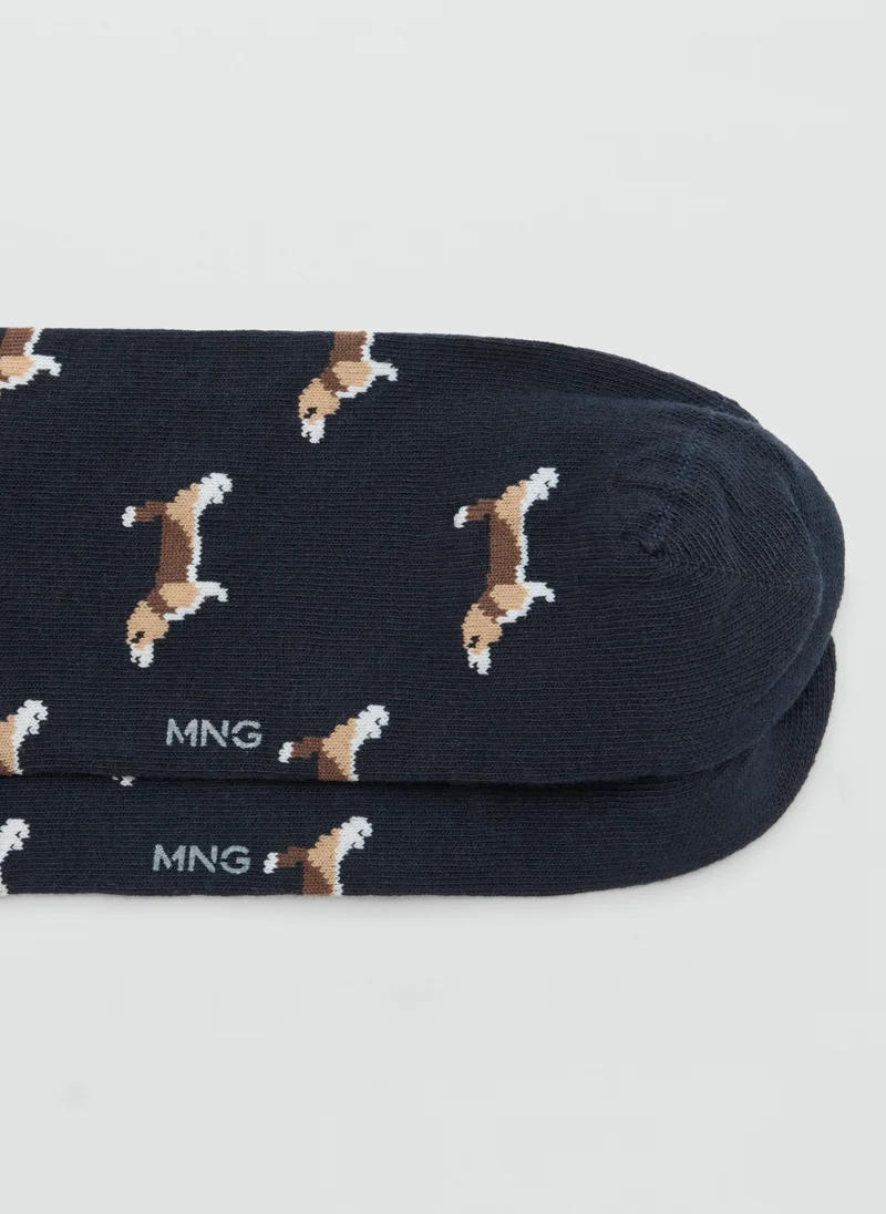 Mango Man 56-NAVY Socks Beagle for Men | Best Price UAE