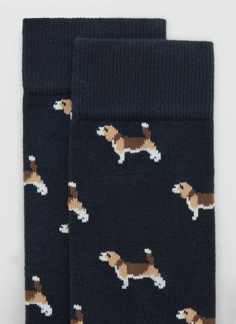 Mango Man 56-NAVY Socks Beagle for Men | Best Price UAE