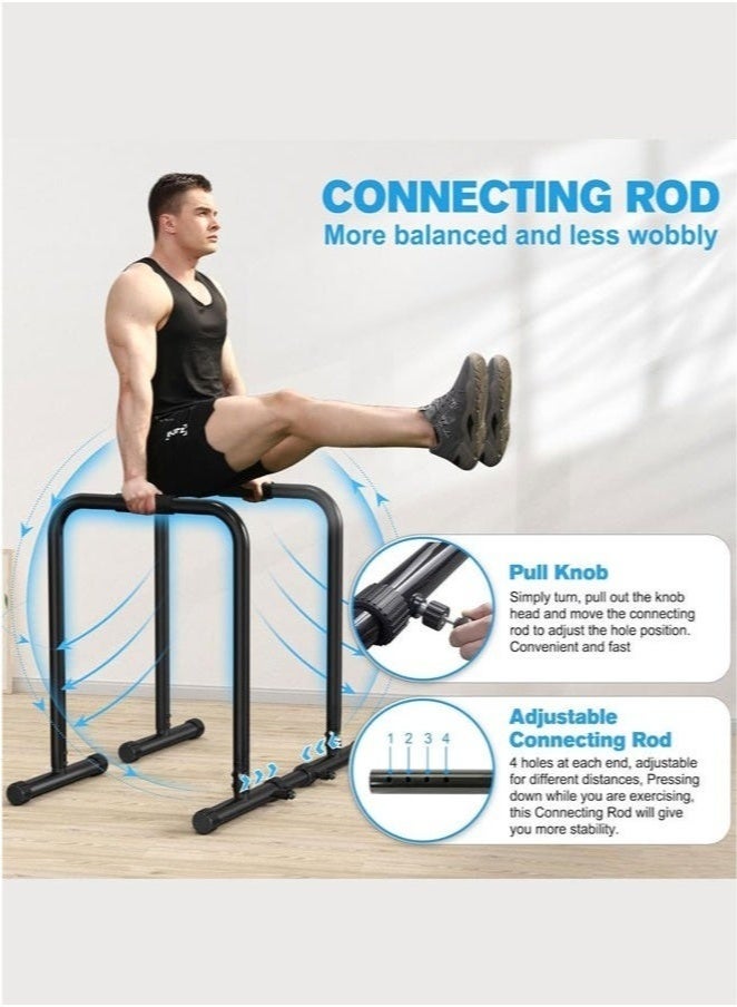 WALALLA Station Functional Heavy Duty Dip Stands Squat Rack,Built Bars, Pull Up Bar, Parallel Bars, Fitness Workout Dip bar Station Stabilizer Parallette Push Up Stand,Height Adjustable 80-90cm,Workout Equipment for Home Gym - Image 3