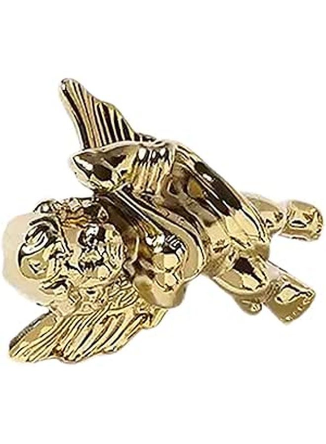 Cupid Right Side Brass Cabinet Handle Handmade Decorative Hardware for Furniture Doors and Drawers - Image 1