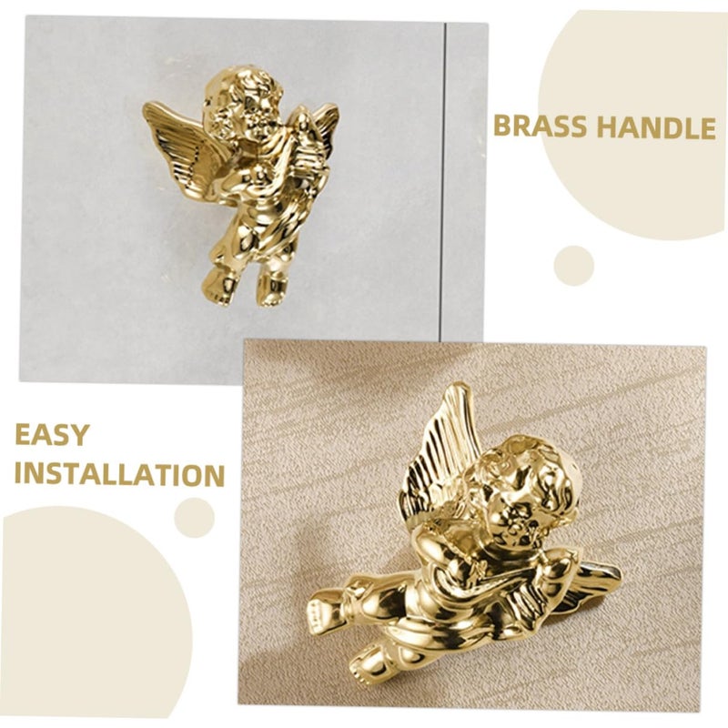 Cupid Right Side Brass Cabinet Handle Handmade Decorative Hardware for Furniture Doors and Drawers - Image 4