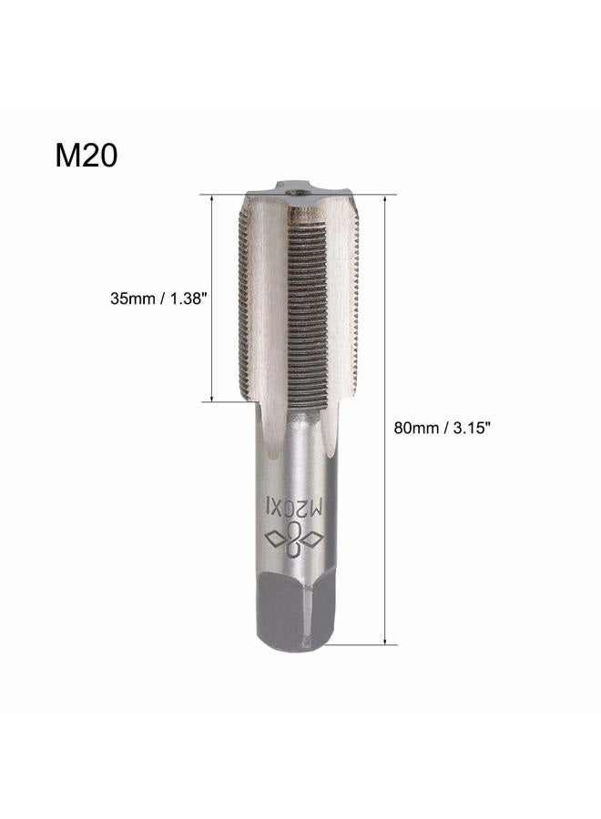 uxcell Metric Hand Tap M20 Thread 1 Pitch 4 Straight Flutes H2 Alloy Tool Steel 1 Pair - Image 2