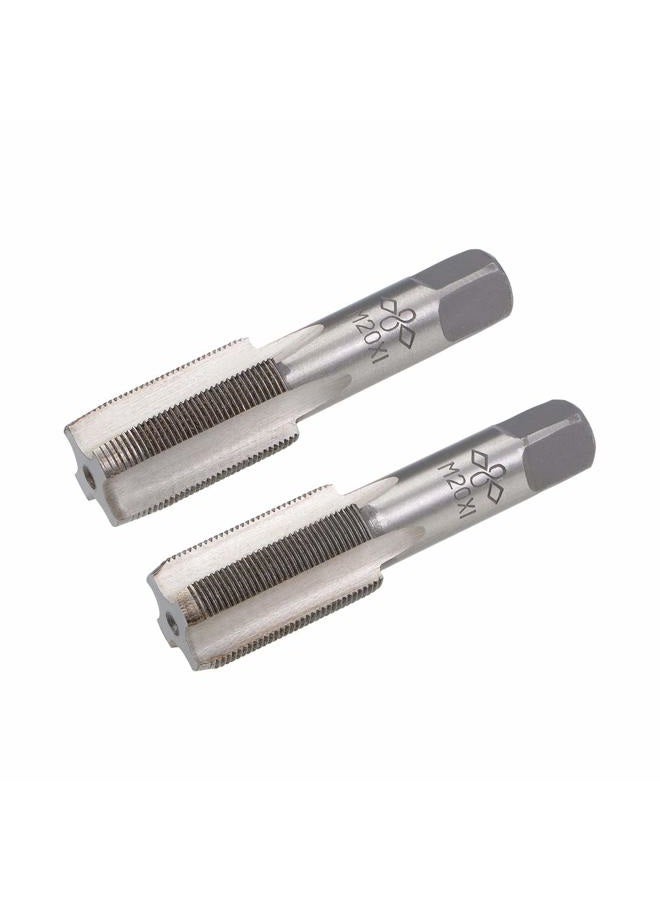 uxcell Metric Hand Tap M20 Thread 1 Pitch 4 Straight Flutes H2 Alloy Tool Steel 1 Pair - Image 1