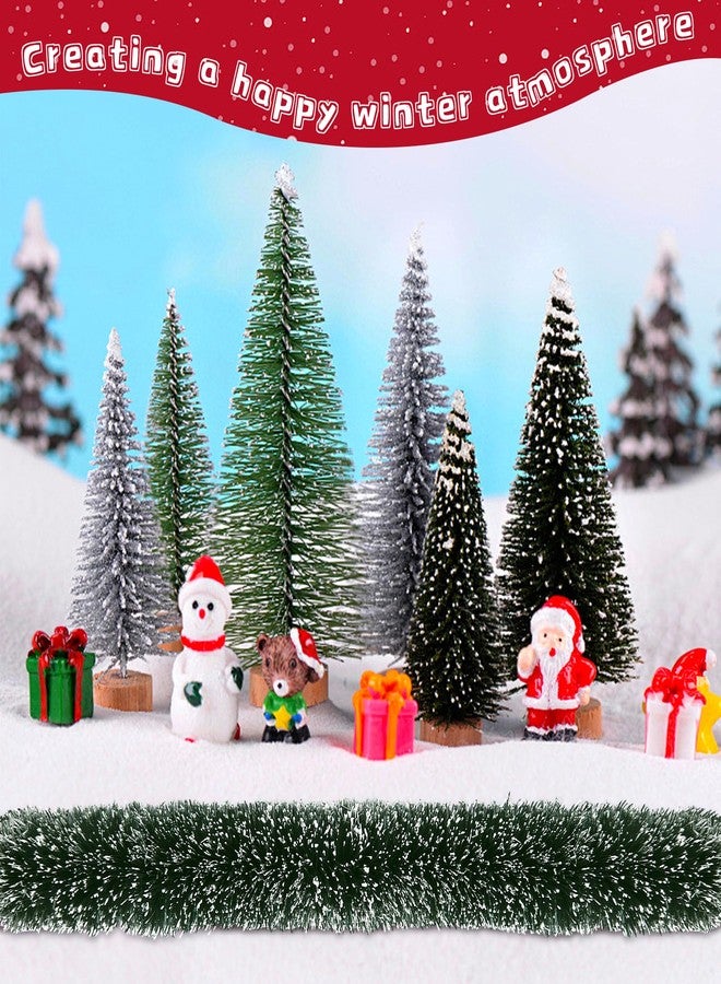 Watayo 6 Pcs Christmas Village Hedges, 14" Extra Length Flexible Sisal Hedge, Winter Micro Landscape Xmas Village Decor Accessories for DIY Snow Scenes, Craft Display, Table Decoration - Image 4