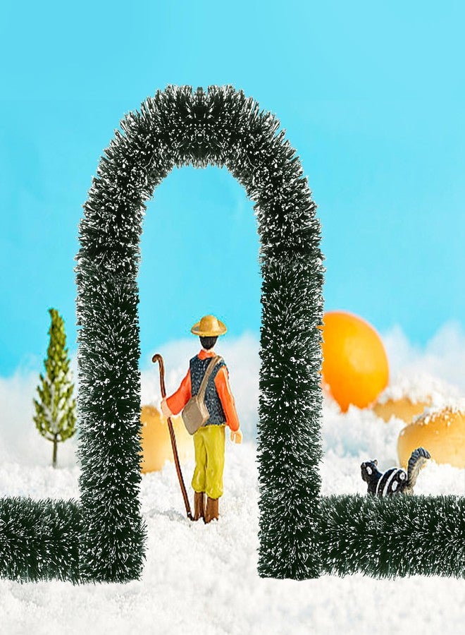 Watayo 6 Pcs Christmas Village Hedges, 14" Extra Length Flexible Sisal Hedge, Winter Micro Landscape Xmas Village Decor Accessories for DIY Snow Scenes, Craft Display, Table Decoration - Image 5