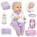 SMILESSKIDDO Baby Doll with Accessories 12 Dolls Playset with Washable Carrier Bassinet Bed Bottle Blanket and Pillow Soft Body Baby Dolls for 2 Year Old Girls - Image 3