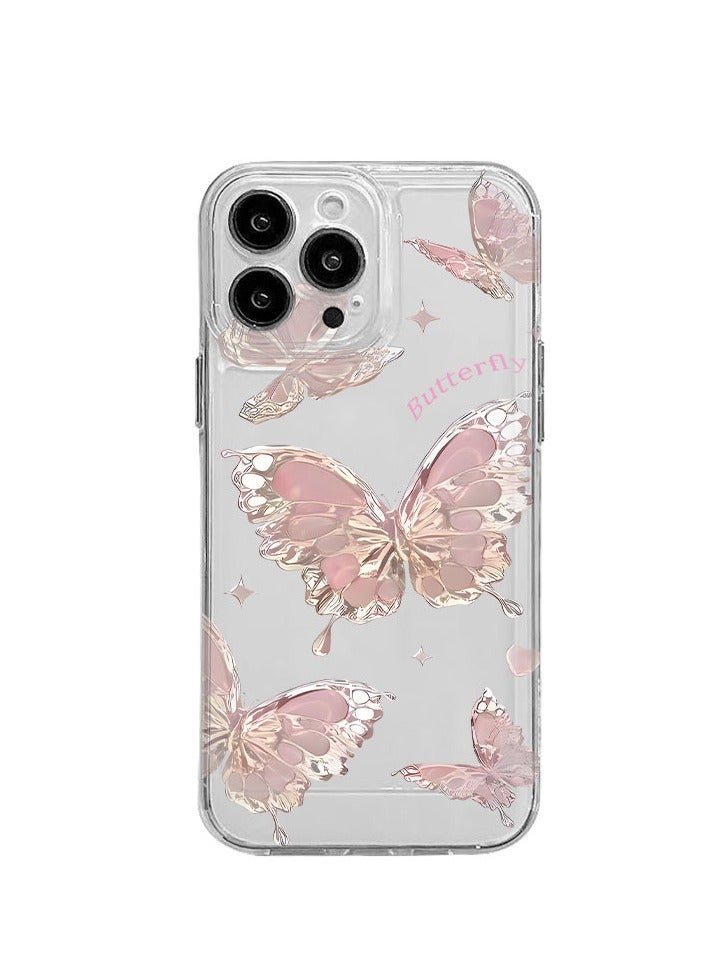 Metallic Butterfly Design Case for iPhone 16 Pro – Elegant, Shockproof, and Slim Fit - Image 3