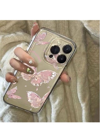 Metallic Butterfly Design Case for iPhone 16 Pro