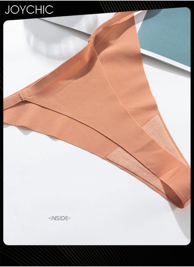 Joychic - 4 Piece of Solid Pattern Women Briefs Ice Skin-friendly Quick-drying and Breathable Ladies Low Waist Underwear with High Elastic for All Seasons - Image 1