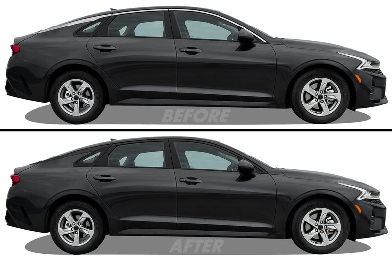 SlickMod Chrome Delete Blackout Vinyl Overlay for 20212022 Kia K5 Window Trim Satin Black