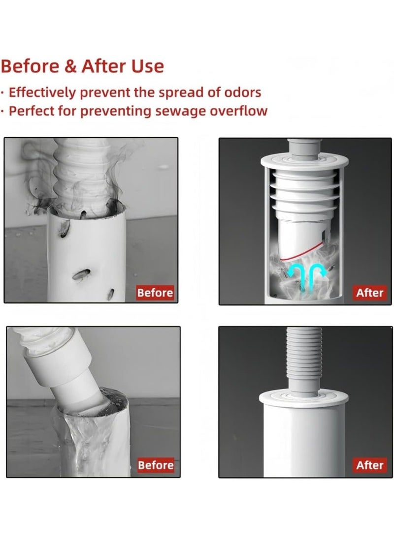 GMORO 2PCS Sewer Pipe Seal Ring Sealing Cover,Preventer Silicone Odor Proof Drainage Trap,Suitable for Bathroom Bathtub Kitchen Cleaning Tools - Image 2