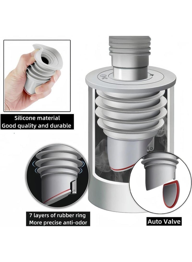 GMORO 2PCS Sewer Pipe Seal Ring Sealing Cover,Preventer Silicone Odor Proof Drainage Trap,Suitable for Bathroom Bathtub Kitchen Cleaning Tools - Image 3