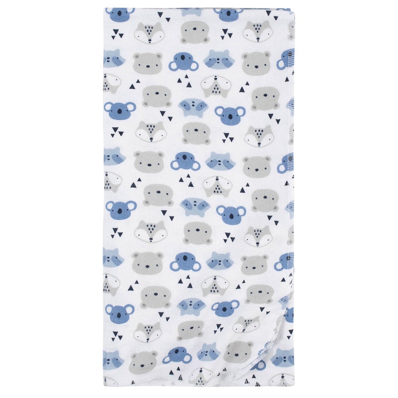 Gerber Boys Newborn Infant Baby Toddler Nursery 100% Cotton Flannel Receiving Swaddle Blanket, Critters Blue, Pack of 5 - Image 2