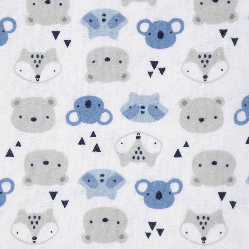 Gerber Boys Newborn Infant Baby Toddler Nursery 100% Cotton Flannel Receiving Swaddle Blanket, Critters Blue, Pack of 5 - Image 5
