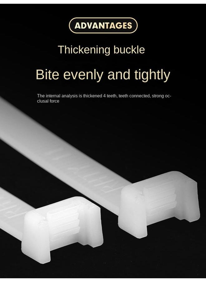 Bluejw Nylon Plastic Cable Tie Large Buckle Cable Tie With Strapping Wire Harness Strangle Hook Black And White One Pull Tight  - Image 3