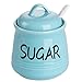 HAOTOP HAOTOP Porcelain Sugar Bowl with Lid and Spoon 12oz (Turquoise)  - Image 2