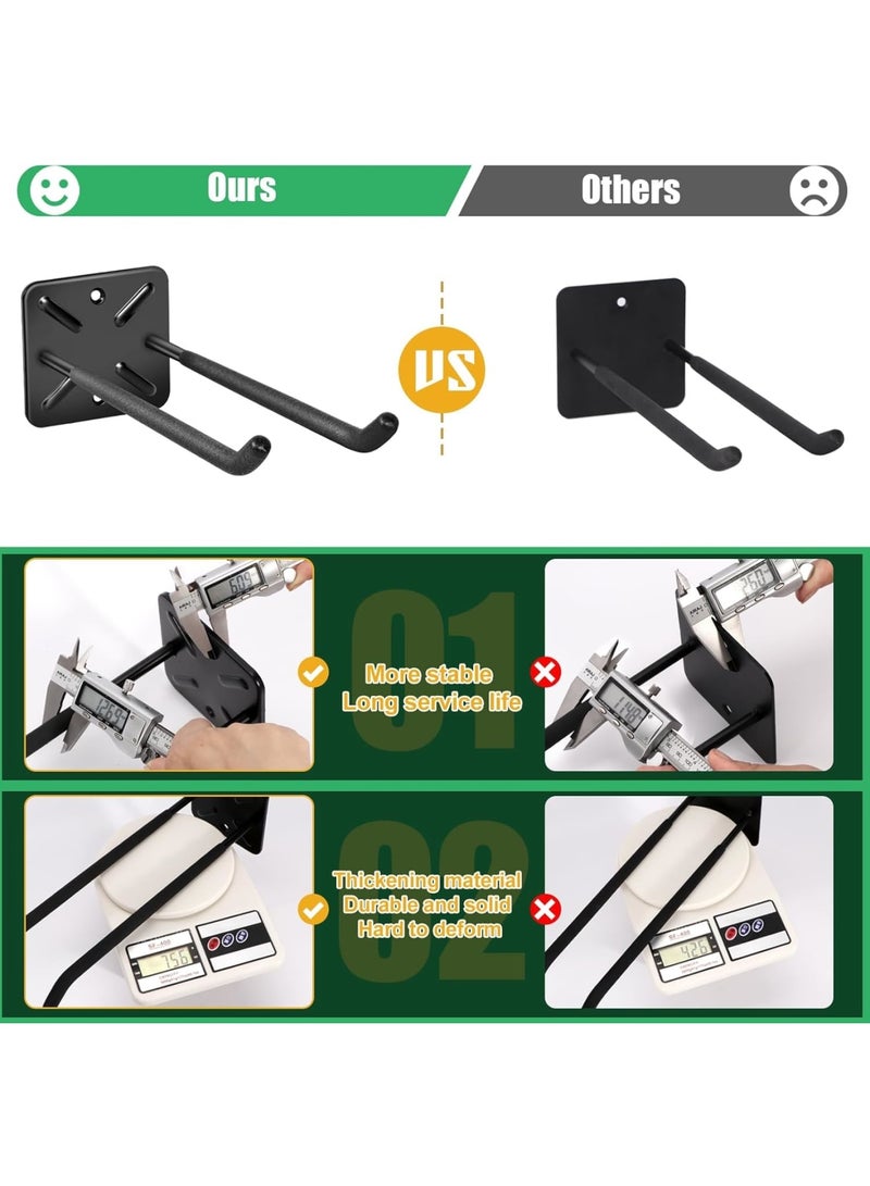 2PCS Heavy Duty Garage Hooks and Tool Organizer, Wall Mount Utility Storage Hangers for Car Tires, Ladders, Chairs Rack, Garden Tools, Power Tools and More(12.4 Inches) - Image 2
