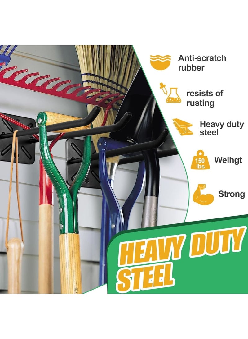2PCS Heavy Duty Garage Hooks and Tool Organizer, Wall Mount Utility Storage Hangers for Car Tires, Ladders, Chairs Rack, Garden Tools, Power Tools and More(12.4 Inches) - Image 3