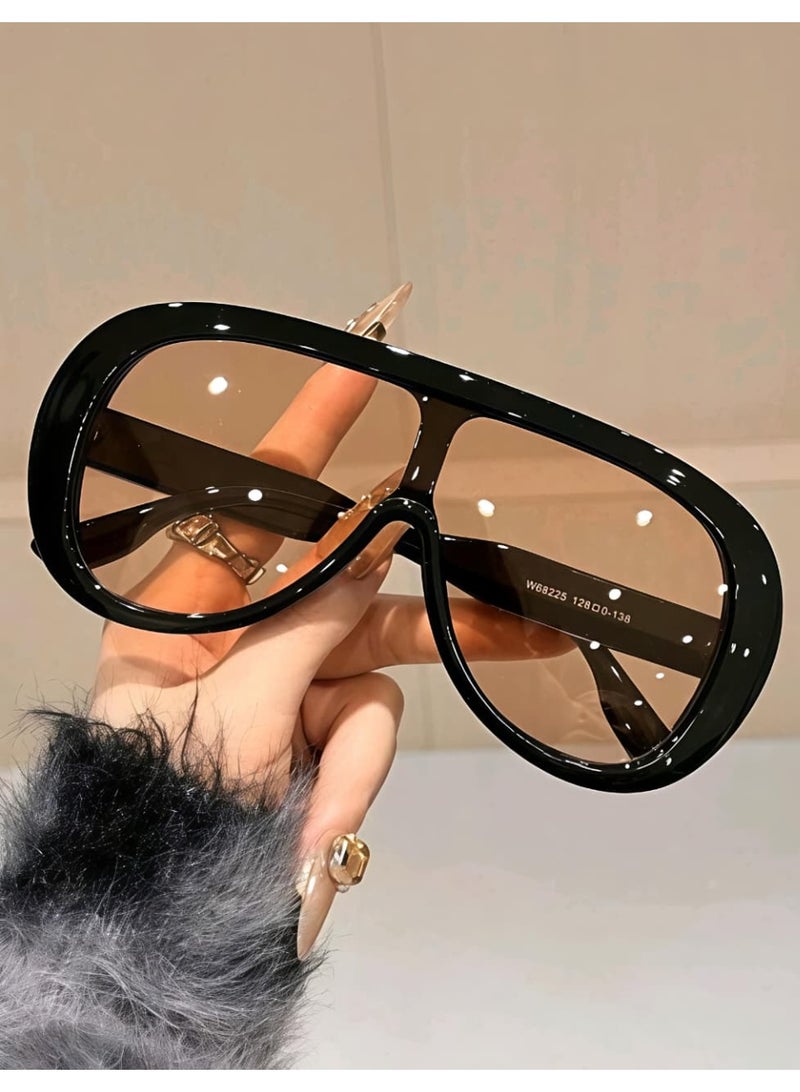 Shein 1pc Women's Oversized Aviator Frame Fashion SUNGLASSES - Image 1
