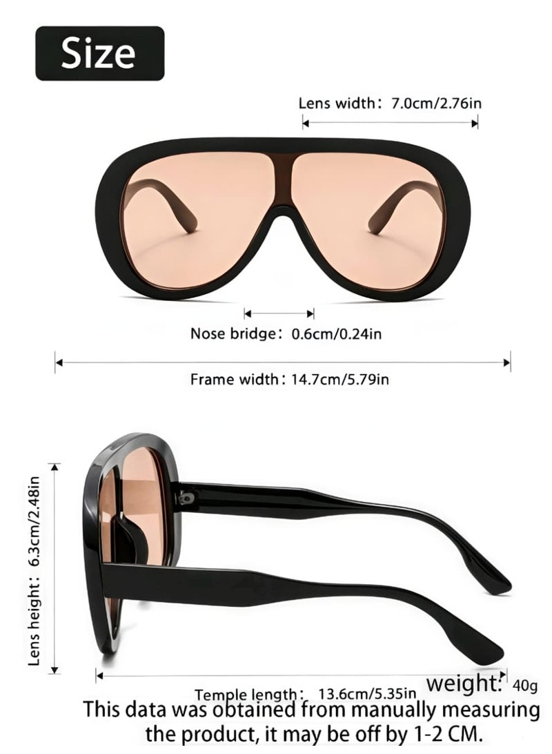 Shein 1pc Women's Oversized Aviator Frame Fashion SUNGLASSES - Image 2