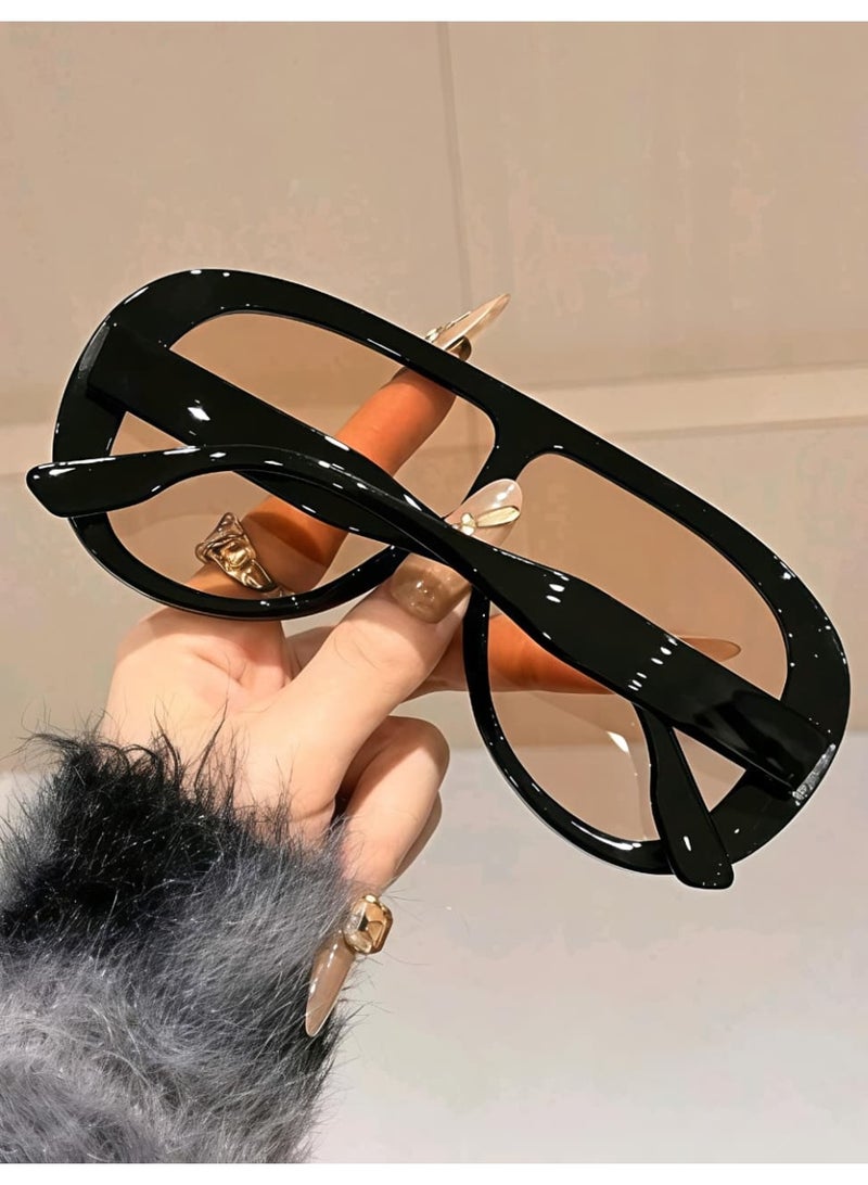 Shein 1pc Women's Oversized Aviator Frame Fashion SUNGLASSES - Image 3