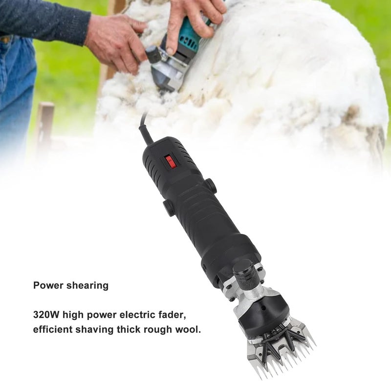 [عرض لفترة محدودة] ZJchao 320W - مقصات قص الأغنام – أدوات حلاقة احترافية للماشية للأغنام والألبكة والماعز والخيول والكلاب، مع صندوق تخزين، مناسبة للاستخدام في المزارع والمزارع - Image 3