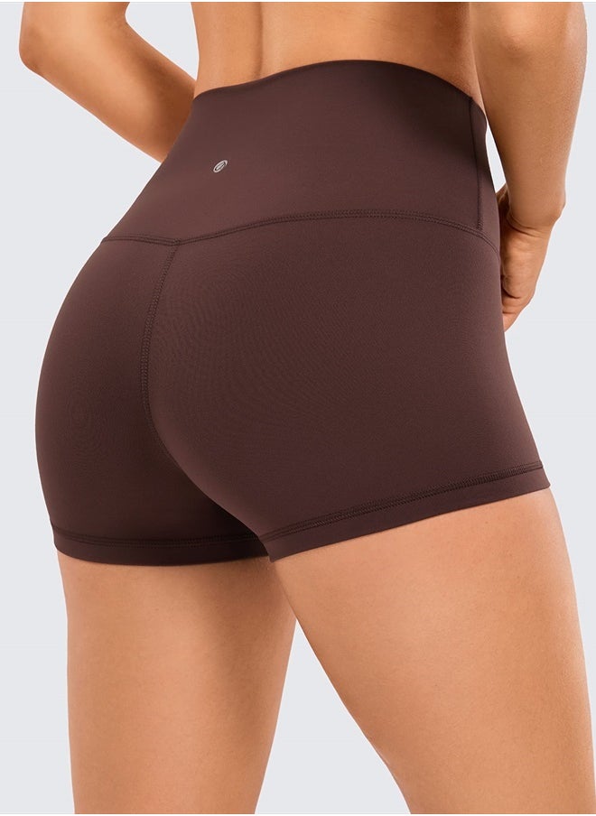 CRZ YOGA - Womens Butterluxe Biker Shorts 2.5 Inches - High Waisted Yoga Workout Running Volleyball Spandex Booty Shorts Taupe X-Large - Image 1